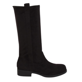 Black boots with a straight upper ST-19P Black