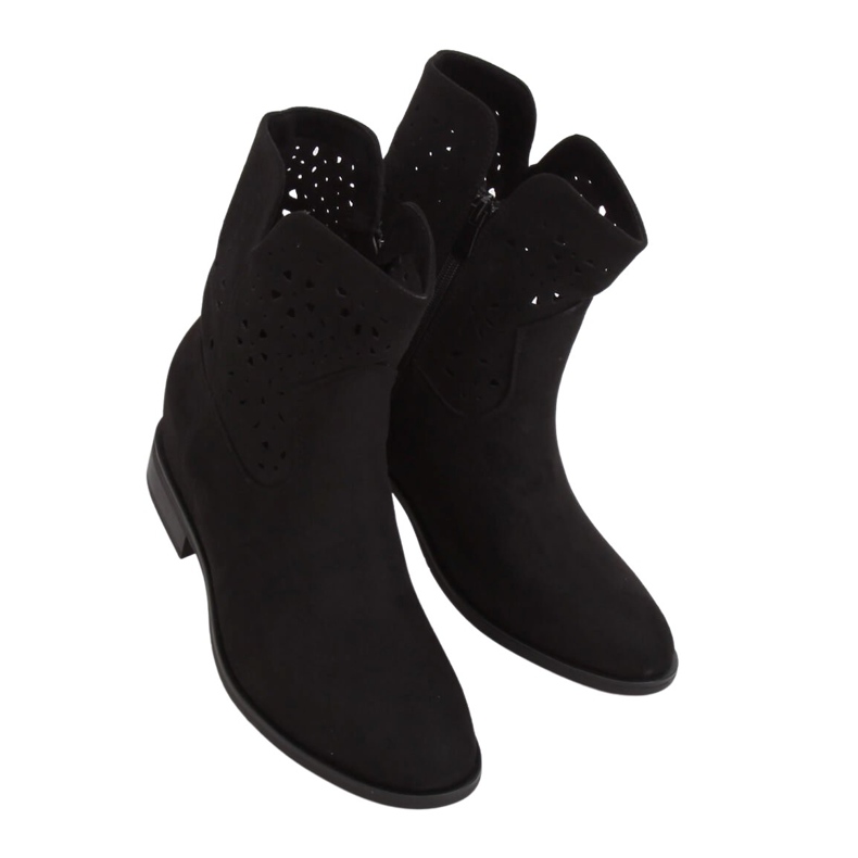 Boots openwork hidden heel black CH2008 Black