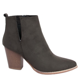 High-heeled boots with almond green toes M397 Green