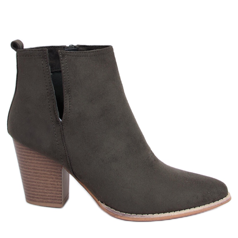 High-heeled boots with almond green toes M397 Green