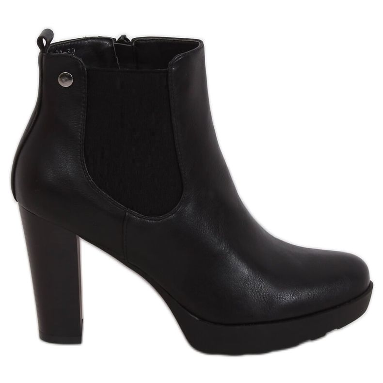 Black F-21 Black high-heeled boots