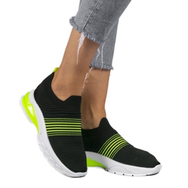 Black and green sports slip-on shoes 8087-SP Black and green sports slip-on shoes 8087-SP