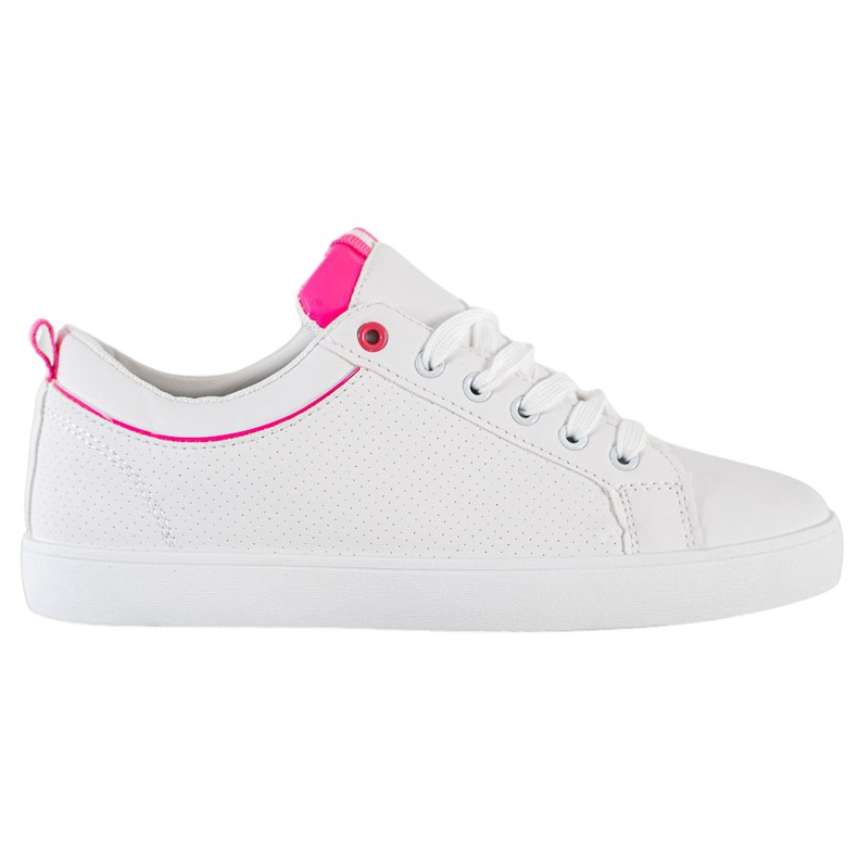 SHELOVET Stylish Sneakers With Eco Leather white pink SHELOVET Stylish Sneakers With Eco Leather white pink
