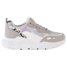 Kayla Sneakers With Holo Effect white grey multicolored Kayla Sneakers With Holo Effect white grey multicolored