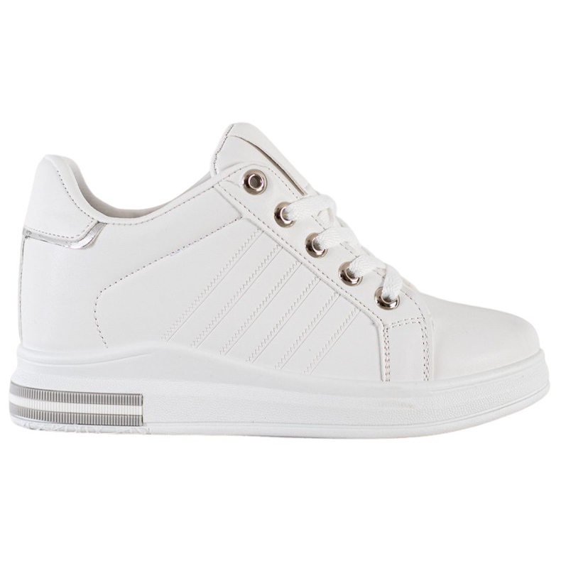SHELOVET White Wedge Sneakers
