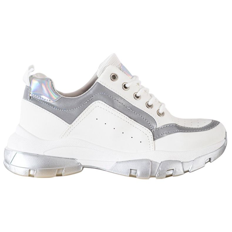 SHELOVET Eco Leather Sneakers white grey