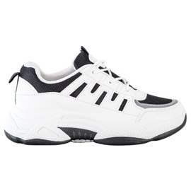 SHELOVET Comfortable Sneakers With Mesh white black SHELOVET Comfortable Sneakers With Mesh white black