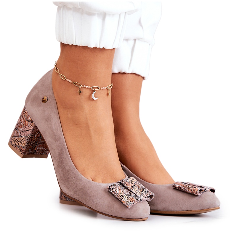 Women's Pumps Maciejka Suede Beige 3356A-10 / 00-1