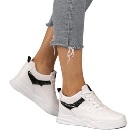 White openwork sneakers on the wedge 85-429 black White openwork sneakers on the wedge 85-429 black