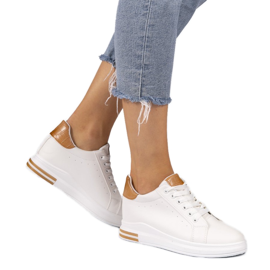 White wedge sneakers Fashionable Shoes