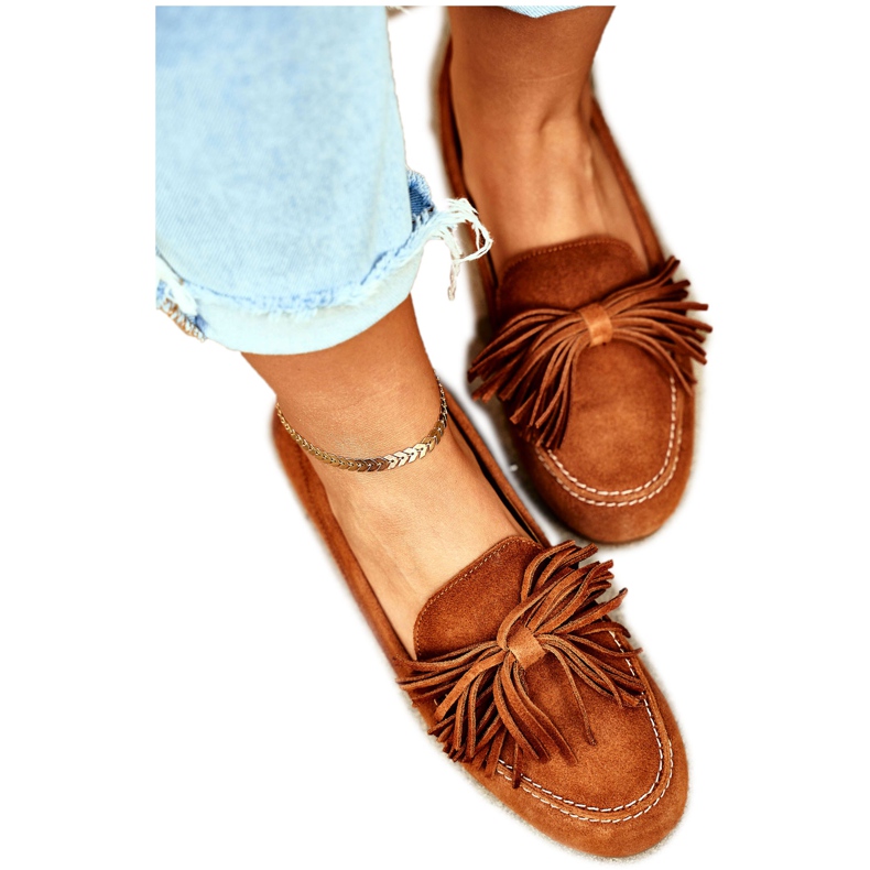 Women's Loafers Maciejka Leather Camel 04830 brown