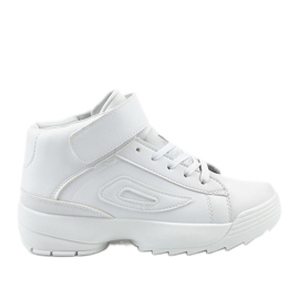 White eco-leather sports sneakers B-05