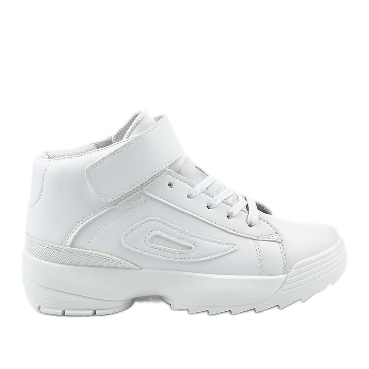 White eco-leather sports sneakers B-05