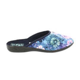 Slippers flowers 3D Adanex 25562 navy blue pink green