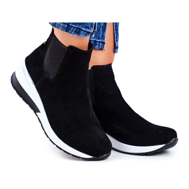 Vinceza Women's Sport Shoes Sneakers Black Leather 21-7781 Vinceza Women's Sport Shoes Sneakers Black Leather 21-7781