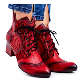 Women's Boots Leather Maciejka Red 03194