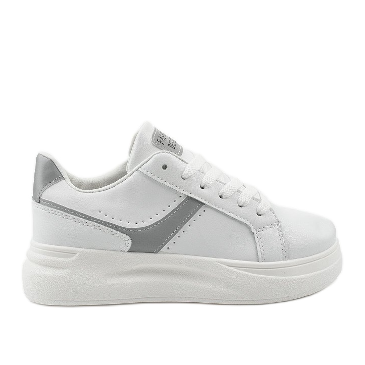 White eco-leather sneakers LLQ206-26
