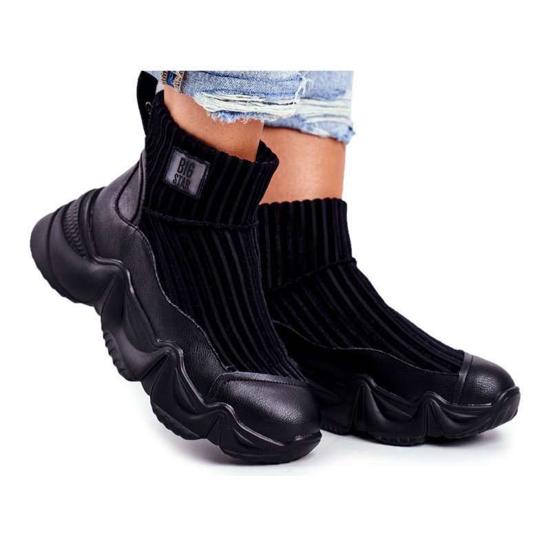 Women's High Sport Shoes Big Star Black GG274607 Women's High Sport Shoes Big Star Black GG274607