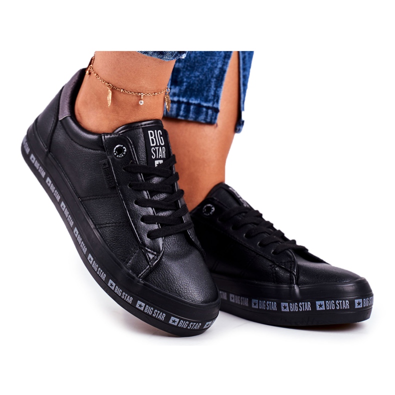 Women's Sneakers Big Star Black Snake GG274193