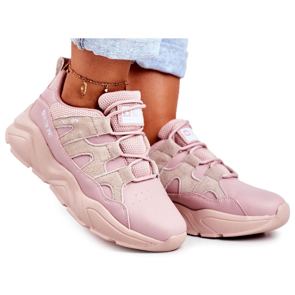 Womens pink 2025 and black sneakers