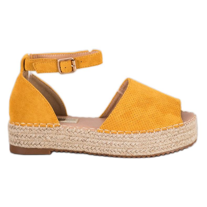 SHELOVET Yellow Espadrilles Open Toe