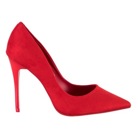 Queentina Red Stilettos With Suede Queentina Red Stilettos With Suede