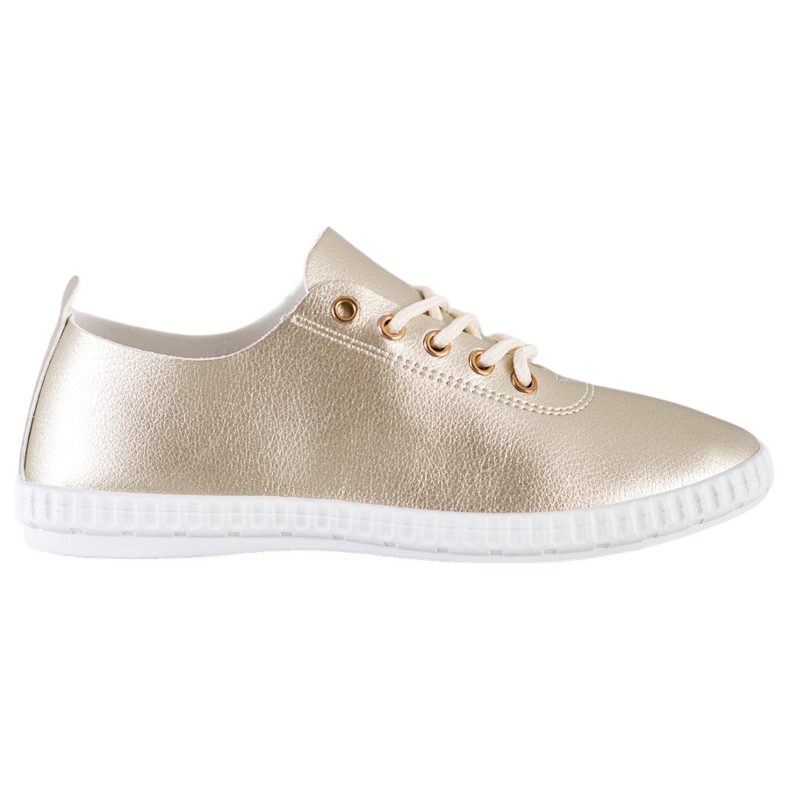 SHELOVET Golden Sneakers With Eco Leather SHELOVET Golden Sneakers With Eco Leather