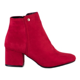 Goodin Red Suede Booties Goodin Red Suede Booties