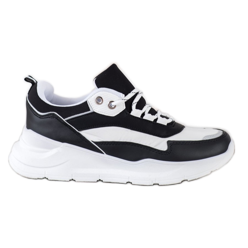 SHELOVET Stylish Laced Sneakers white black