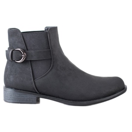 Goodin Slip-on Booties With Buckle black Goodin Slip-on Booties With Buckle black
