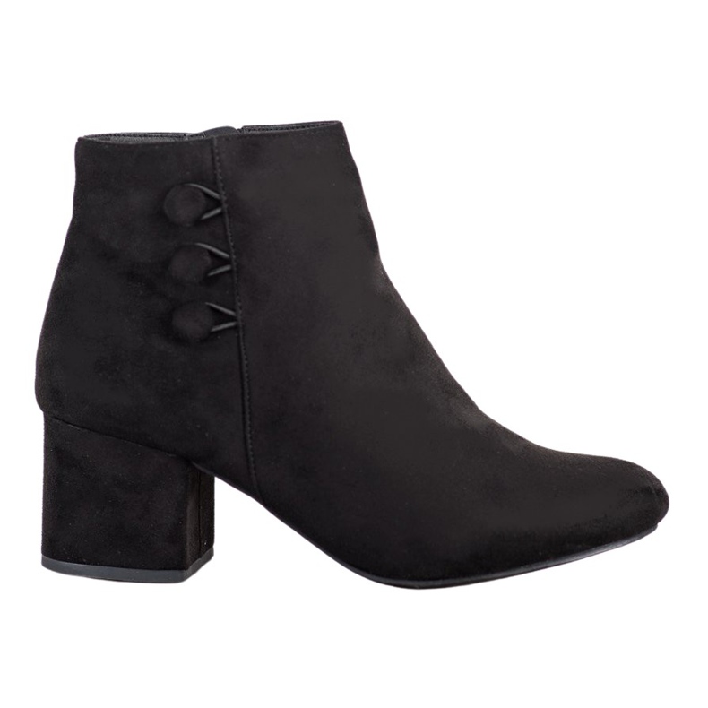 Goodin Suede Booties With Buttons black