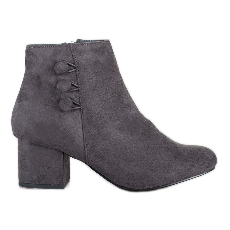 Goodin Suede Booties With Buttons grey