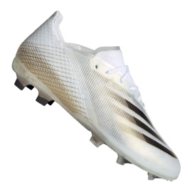Adidas X Ghosted.1 Fg Jr EG8181 football boots black, white, gold white Adidas X Ghosted.1 Fg Jr EG8181 football boots black, white, gold white