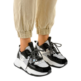 White sports sneakers with black inserts RAL-63 White sports sneakers with black inserts RAL-63