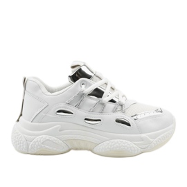 Longer white sports sneakers