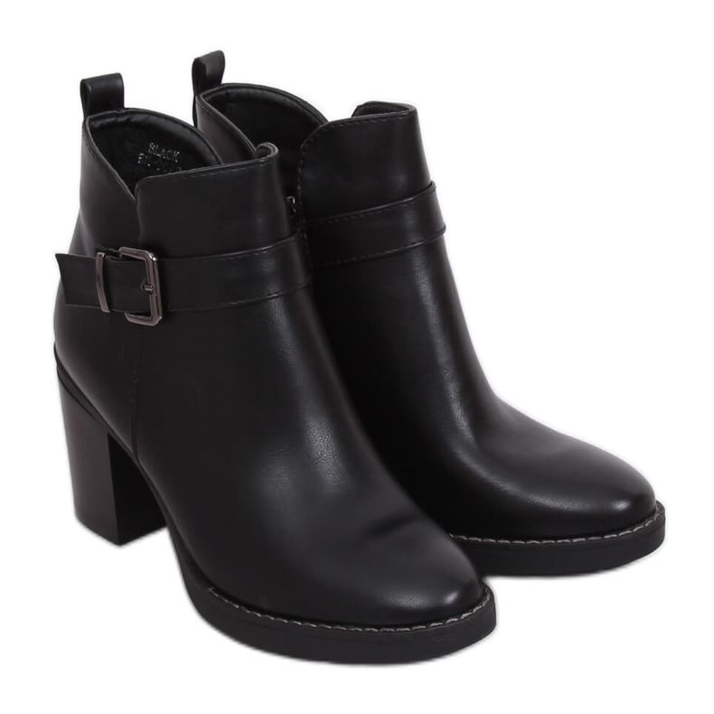 Black wide-heeled boots BM-9078 Black Black wide-heeled boots BM-9078 Black