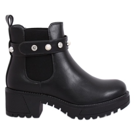 Black Chelsea boots with thick soles 8039-GA Black
