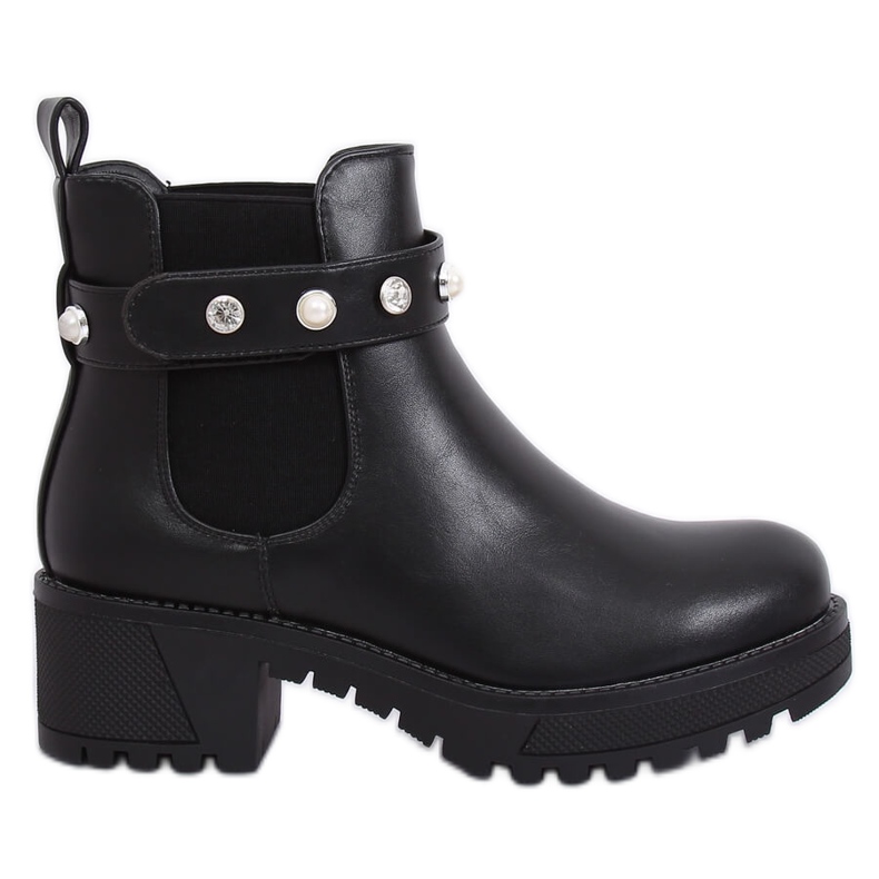 Black Chelsea boots with thick soles 8039-GA Black