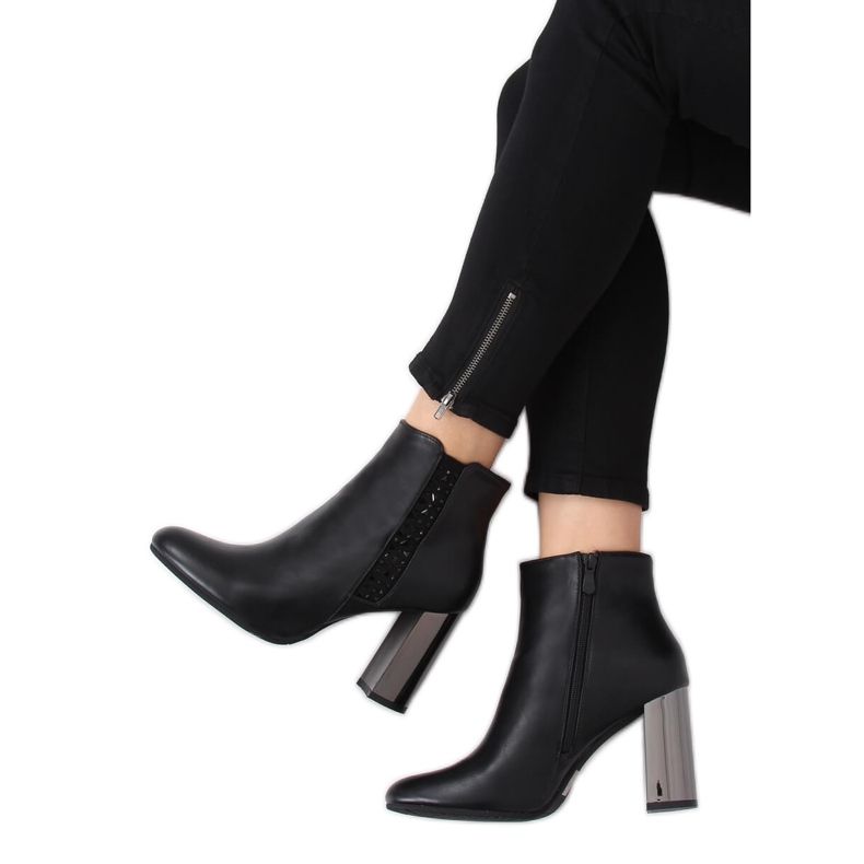 Black high-heeled boots 7673-GA Black