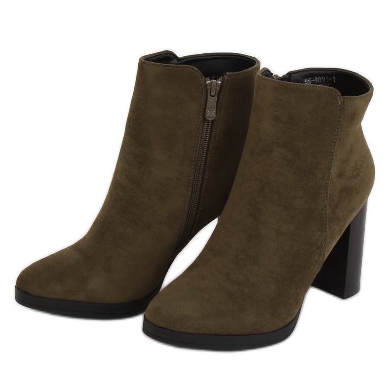 Green high-heeled boots BM-9091-1 Green