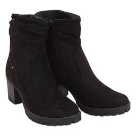 Black boots with wide heels QQ-02 Black