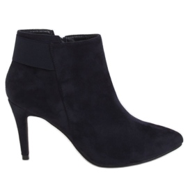 Navy blue boots on a high heel 3148 Blue