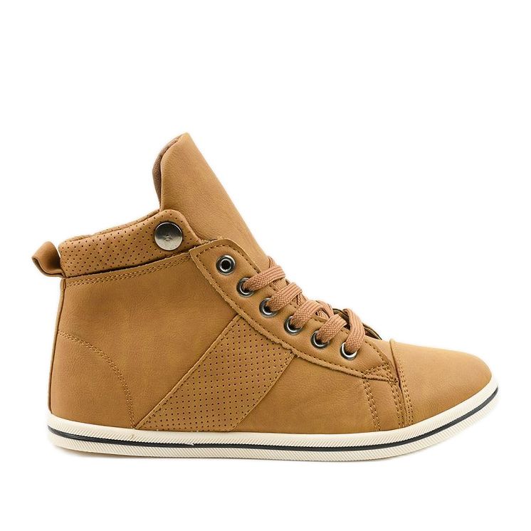 Classic brown high-top women's sneakers BK-08