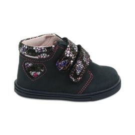 Velcro shoes Mazurek 341 butterflies, navy blue