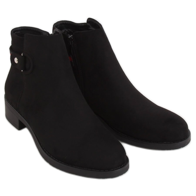 Black Chelsea boots for women Q8AX1570-07 Black red