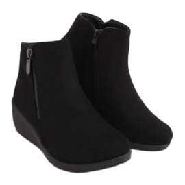 Black Black wedge boots E3267 Black