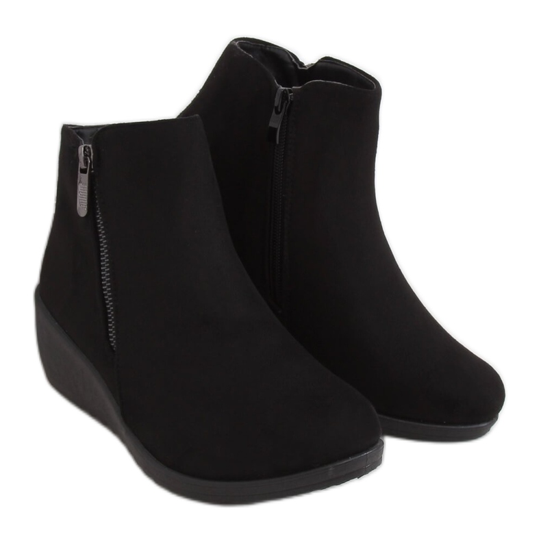 Black Black wedge boots E3267 Black