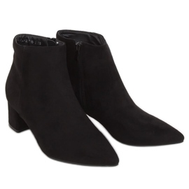 Black low heel boots W27016 Black