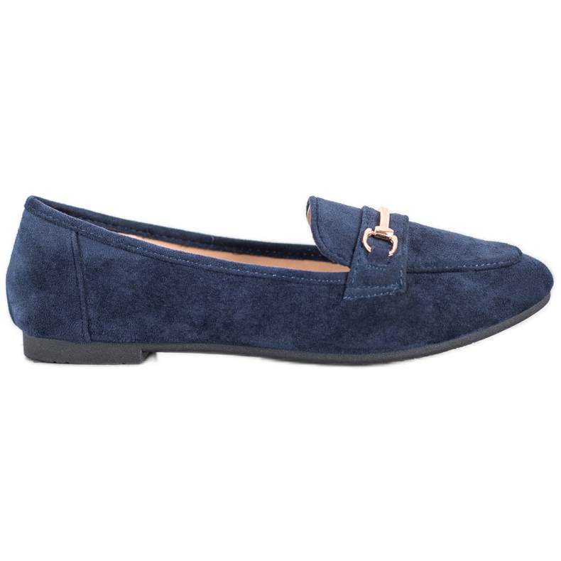 Anesia Paris Elegant suede loafers navy blue blue