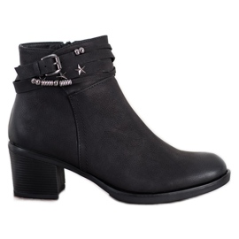 Goodin Black Booties With Ornaments